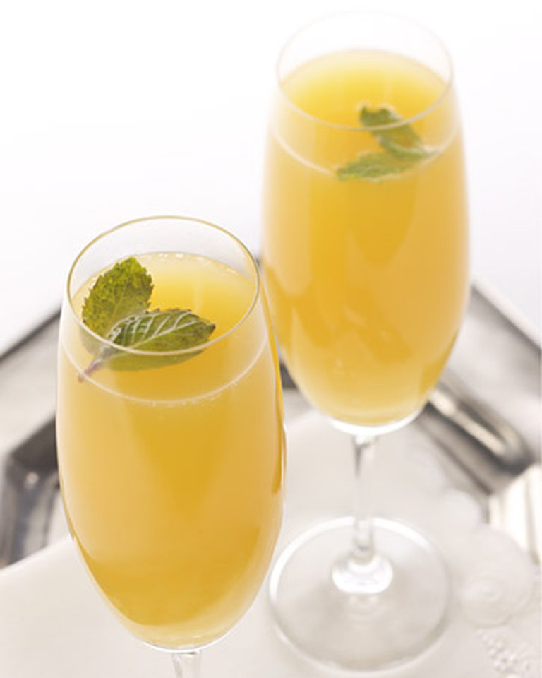 Mimosas with Fresh Mint and Oranges Eating To Live