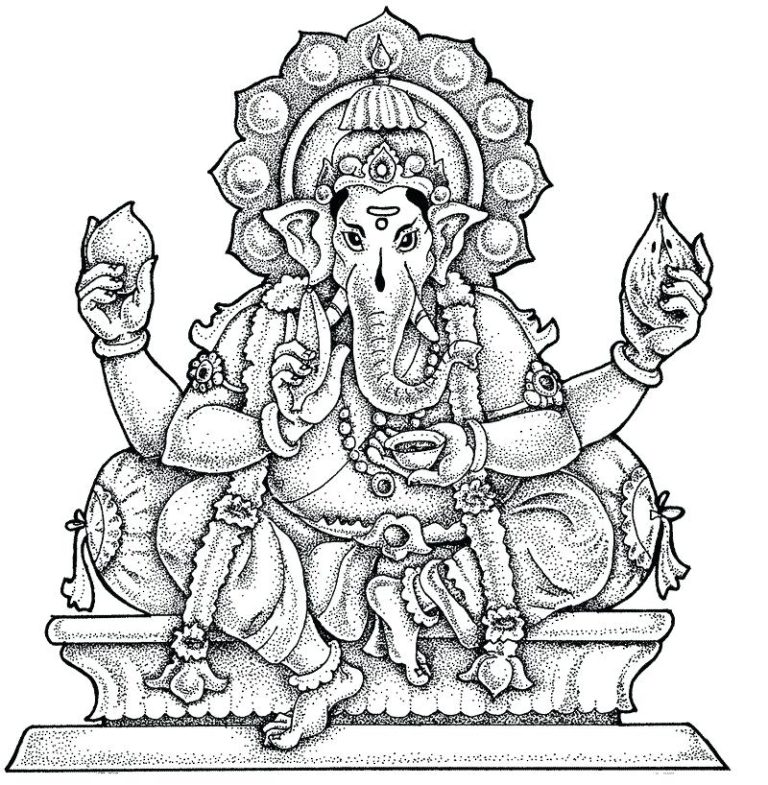 ganesha-coloring-pages-adult-lord-bal | Loving Ganesha