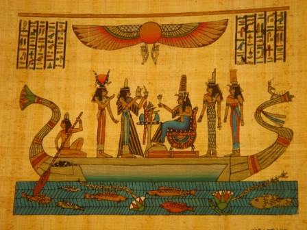 papyrus boat egyptian art
